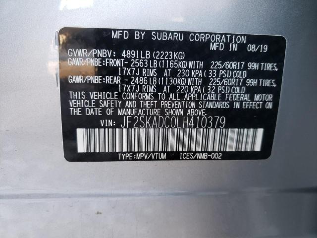 2020 SUBARU FORESTER JF2SKADC0LH410379