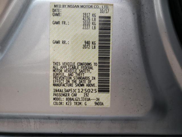 2018 NISSAN ALTIMA 2.5 1N4AL3AP5JC125025