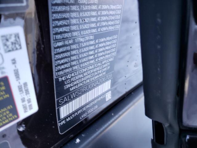 2022 LAND ROVER RANGE ROVE - SALWS2RU0NA206709