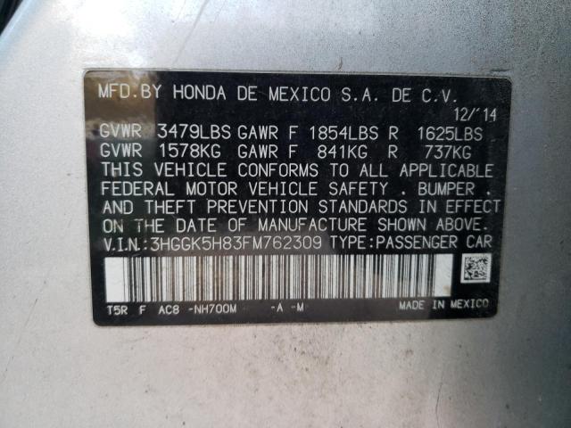 2015 HONDA FIT EX 3HGGK5H83FM762309
