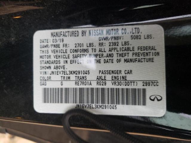 2019 INFINITI Q60 PURE JN1EV7EL3KM291045