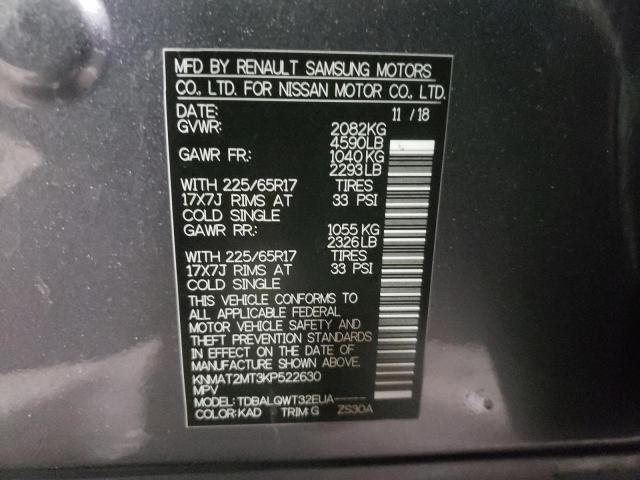 2019 NISSAN ROGUE S KNMAT2MT3KP522630