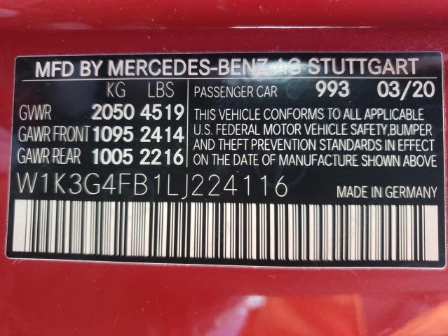 2020 MERCEDES-BENZ A 220 4MAT W1K3G4FB1LJ224116