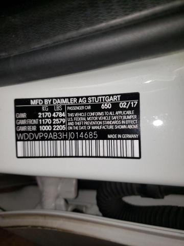 2017 MERCEDES-BENZ B 250E WDDVP9AB3HJ014685