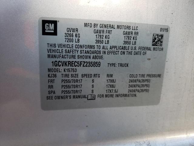 2015 CHEVROLET SILVERADO 1GCVKREC5FZ235859