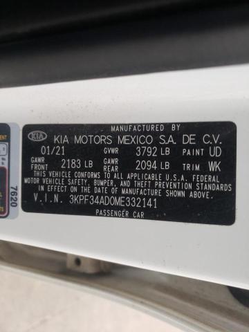 2021 KIA FORTE GT L 3KPF34AD0ME332141