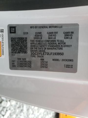1GC0YLE72LF193950 Chevrolet Silverado 2020. Фото: 9