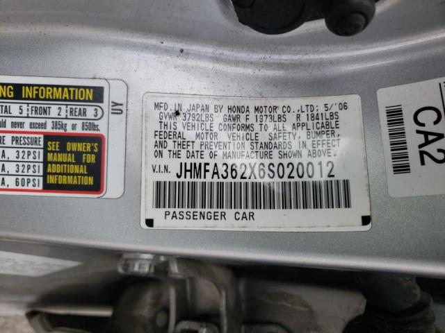 JHMFA362X6S020012 Honda Civic Hybr 2006. Фото: 9
