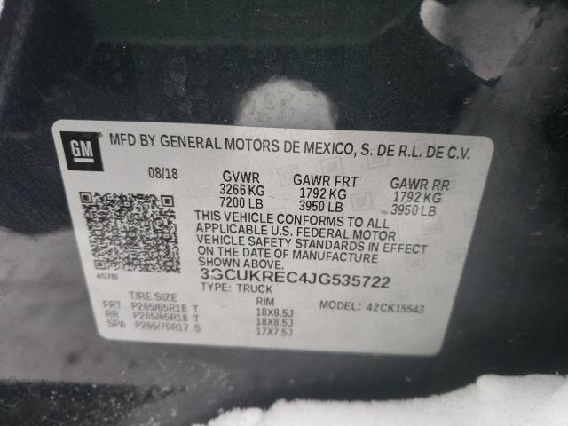 2018 CHEVROLET SILVERADO 3GCUKREC4JG535722