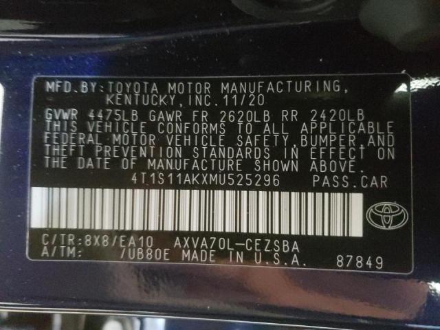 2021 TOYOTA CAMRY NIGH 4T1S11AKXMU525296
