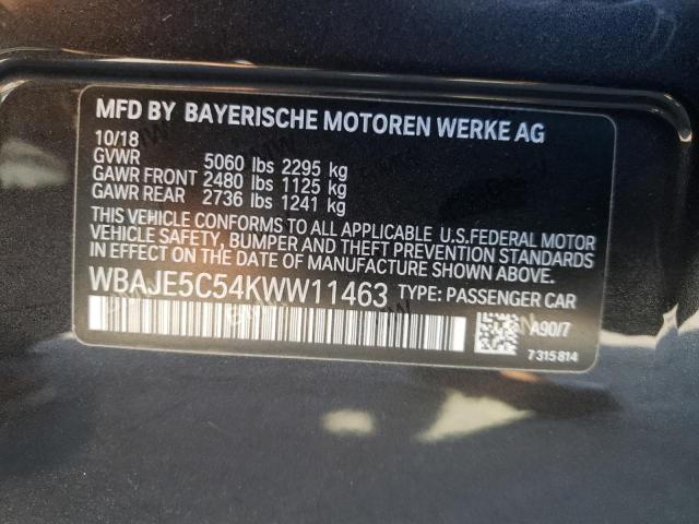 2019 BMW 540 I WBAJE5C54KWW11463