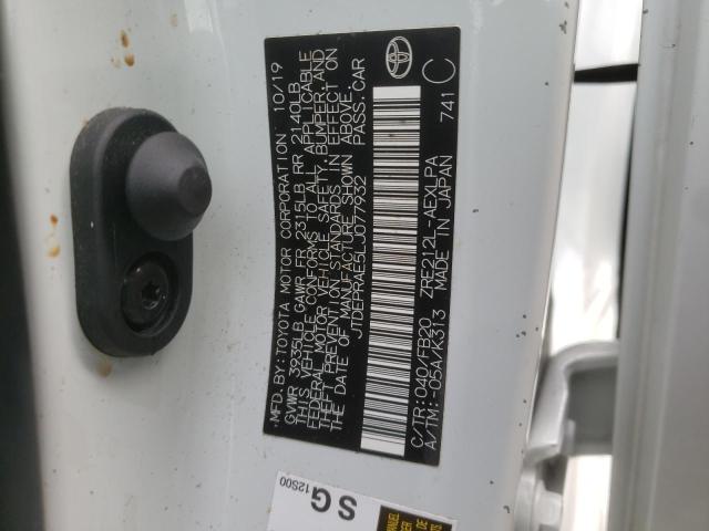 2020 TOYOTA COROLLA LE JTDEPRAE5LJ077932