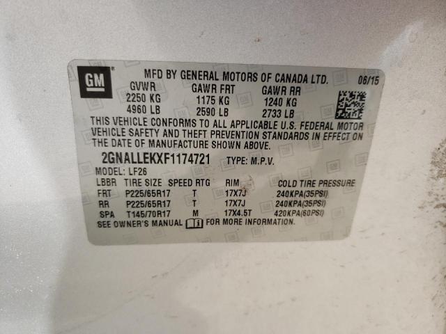 2015 CHEVROLET EQUINOX L 2GNALLEKXF1174721