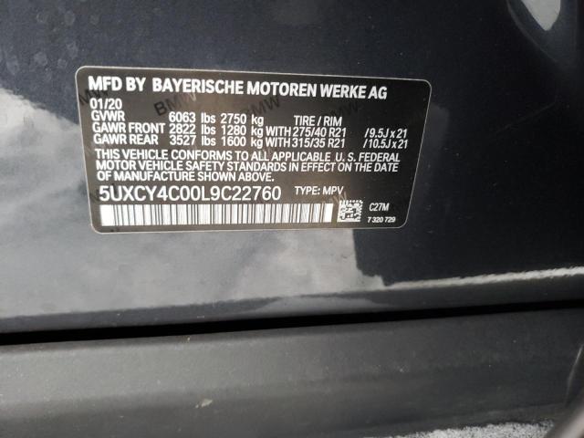 2020 BMW X6 SDRIVE 5UXCY4C00L9C22760