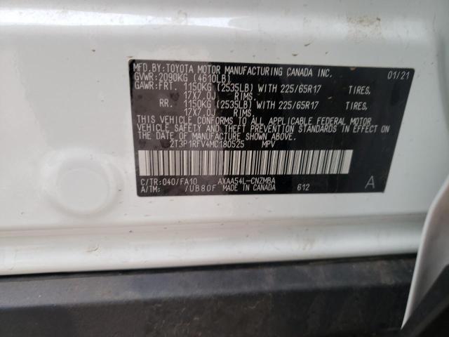 2021 TOYOTA RAV4 XLE 2T3P1RFV4MC180525