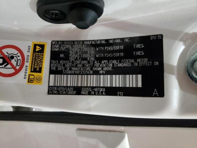 5TDDKRFHXFS131438 Toyota Highlander 2015. Фото: 9