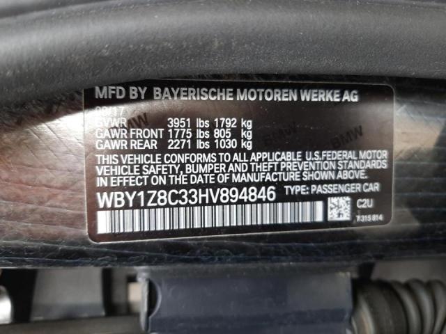 2017 BMW I3 REX WBY1Z8C33HV894846
