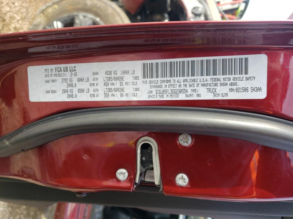 3C6UR5FL3GG230554 2016 Ram 2500 Laramie