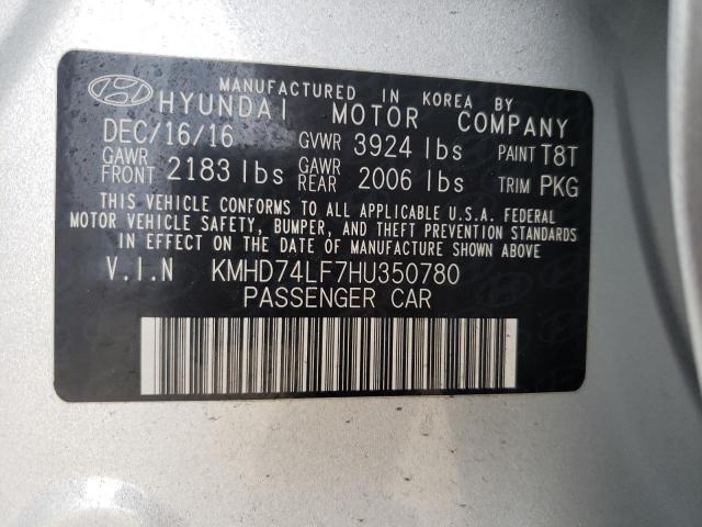 KMHD74LF7HU350780 Hyundai Elantra Se 2017. Фото: 9