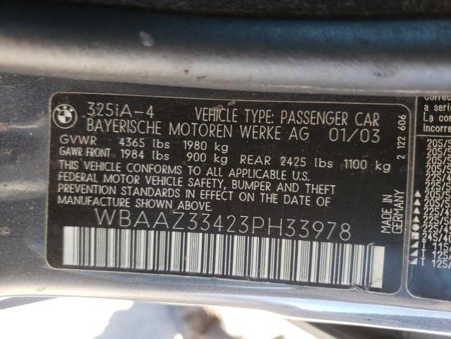 WBAAZ33423PH33978 Bmw 325 I 2003. Фото: 9