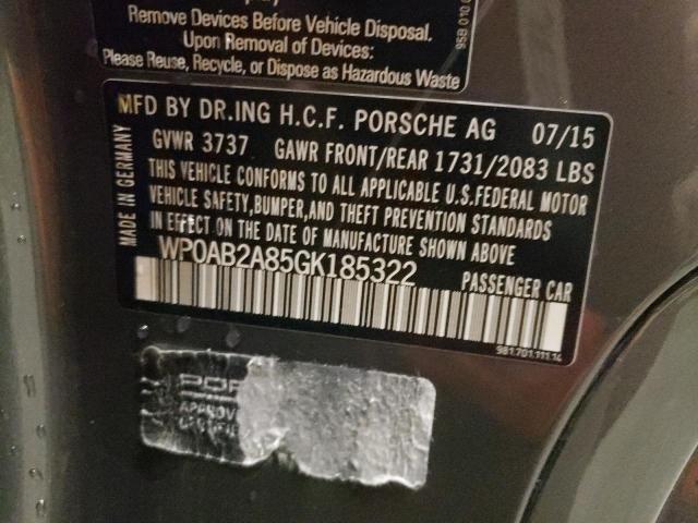 2016 PORSCHE CAYMAN S WP0AB2A85GK185322