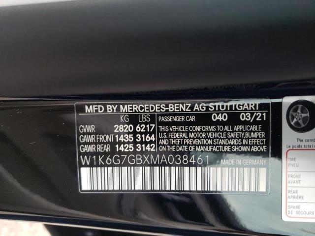 2021 MERCEDES-BENZ S 580 4MAT W1K6G7GBXMA038461