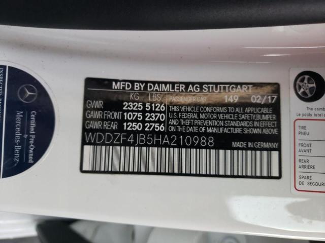 2017 MERCEDES-BENZ E 300 - WDDZF4JB5HA210988