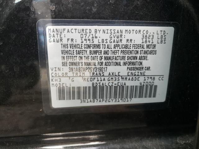 2016 NISSAN SENTRA S - 3N1AB7AP2GY319017