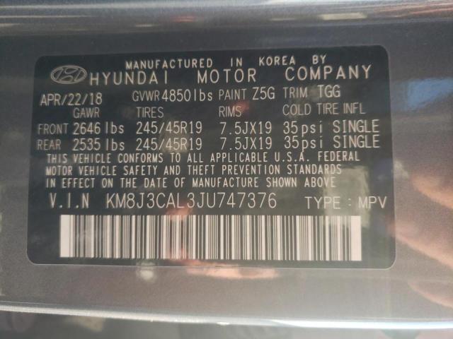2018 HYUNDAI TUCSON SPO KM8J3CAL3JU747376