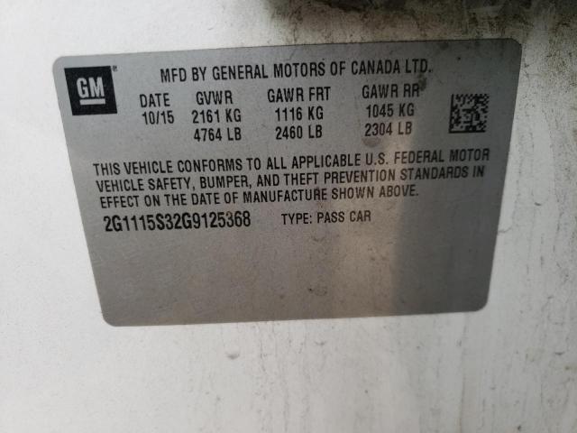 2016 CHEVROLET UK 2G1115S32G9125368