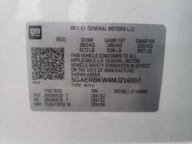 2021 BUICK ENCLAVE ES 5GAERBKW4MJ216007