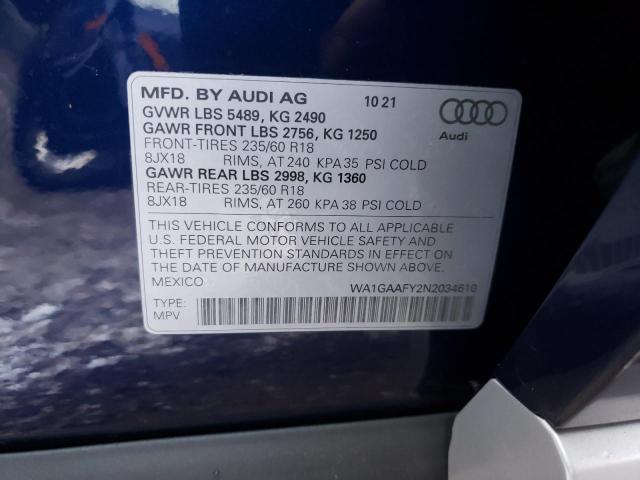 2022 AUDI Q5 WA1GAAFY2N2034610