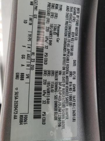 3FADP4BJ9JM128686 Ford Fiesta Se 2018. Фото: 9