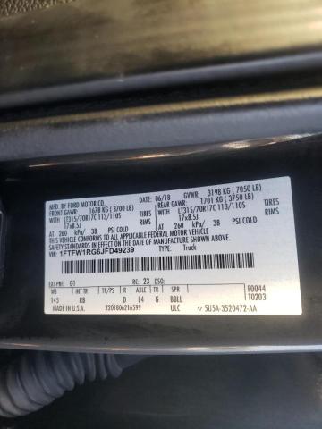 2018 FORD F150 PU 1FTFW1RG6JFD49239