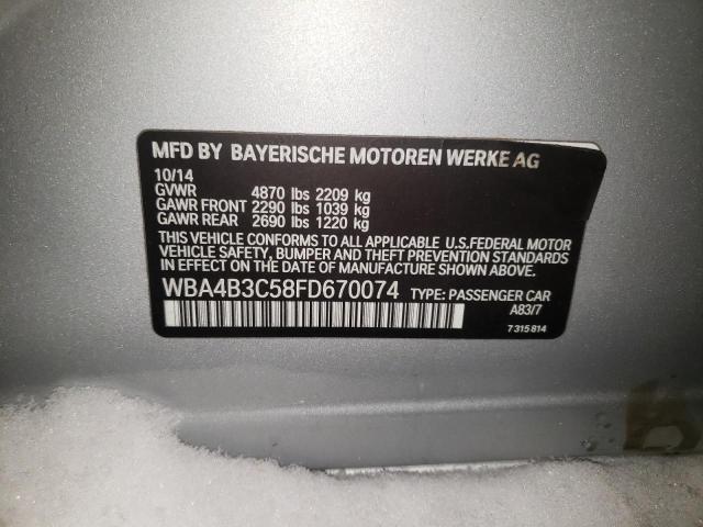 2015 BMW 435 XI GRA WBA4B3C58FD670074