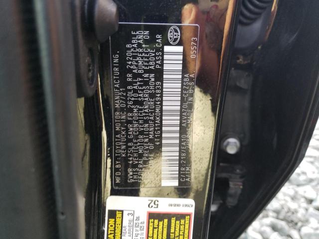 4T1G11AK0MU494839 Toyota Camry Se 2021. Фото: 9