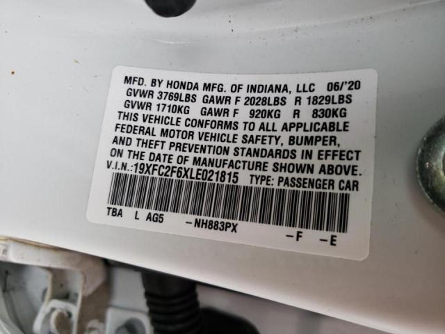 2020 HONDA CIVIC LX 19XFC2F6XLE021815
