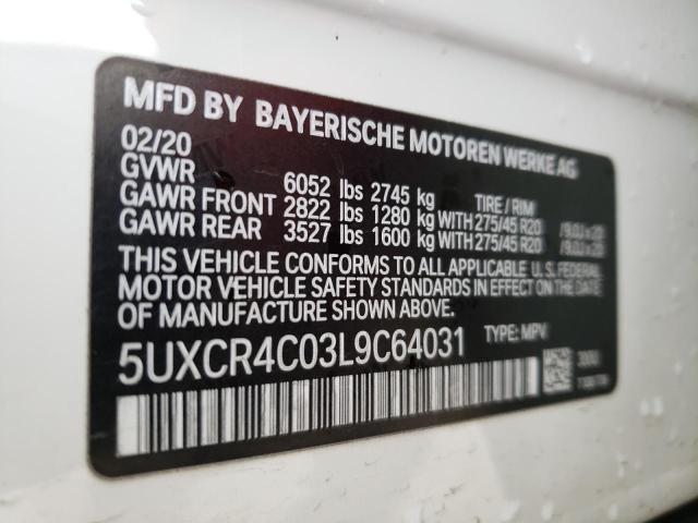 5UXCR4C03L9C64031 BMW X5 Sdrive 40i