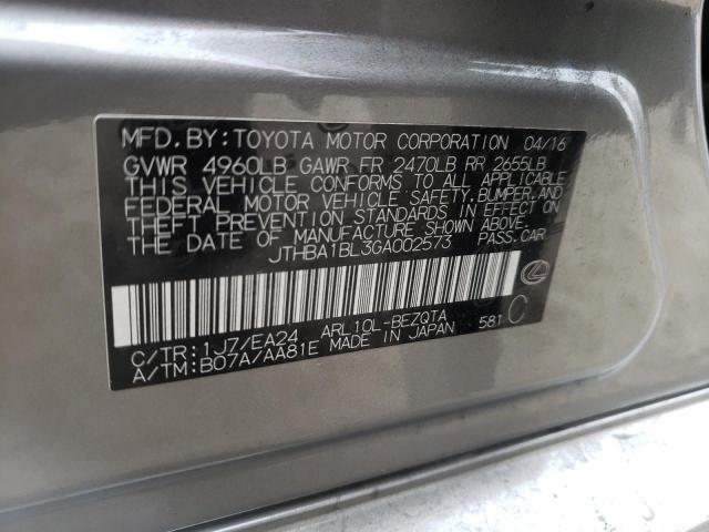2016 LEXUS GS 200T BA JTHBA1BL3GA002573