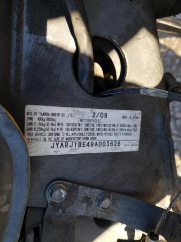 2009 YAMAHA FZ6 R JYARJ18E49A003626