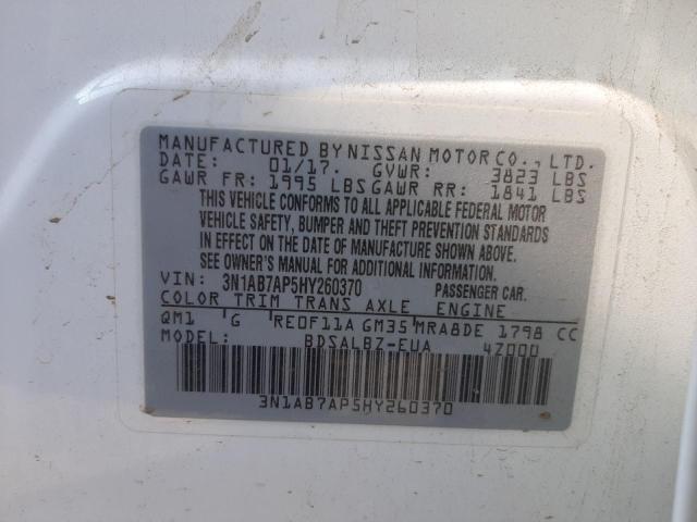 2017 NISSAN SENTRA S/S 3N1AB7AP5HY260370