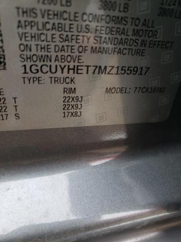 2021 CHEVROLET SILVERADO - 1GCUYHET7MZ155917