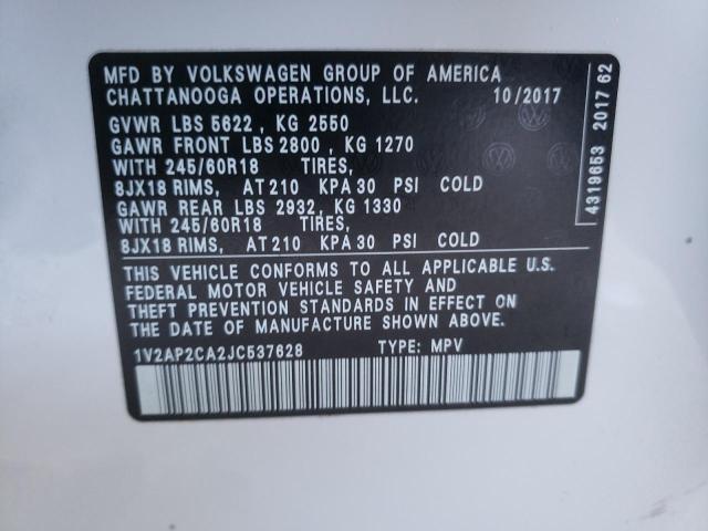 2018 VOLKSWAGEN ATLAS S 1V2AP2CA2JC537628