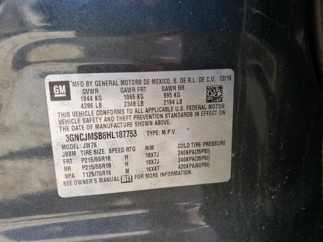2017 CHEVROLET TRAX PREMI 3GNCJMSB8HL187753