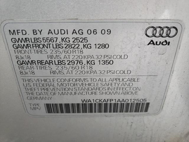 WA1CKAFP1AA012505 Audi Q5 Premium 2010. Фото: 9