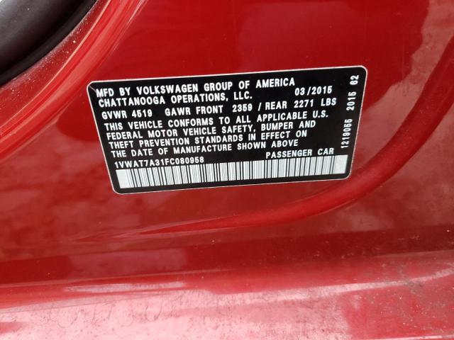 2015 VOLKSWAGEN 356 1VWAT7A31FC080958