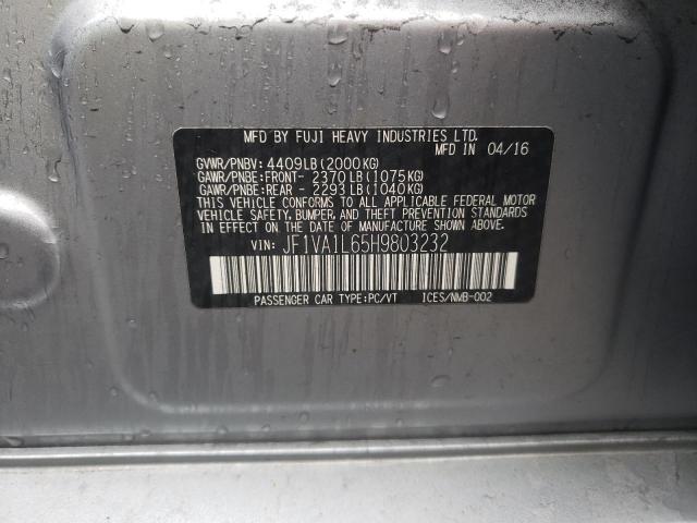 2017 SUBARU WRX LIMITE JF1VA1L65H9803232