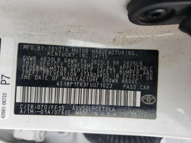 2015 TOYOTA CAMARY 4T1BF1FK9FU071023