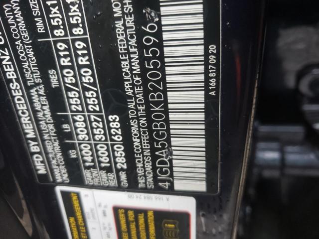 2019 MERCEDES-BENZ GLE 400 4M 4JGDA5GB0KB205596
