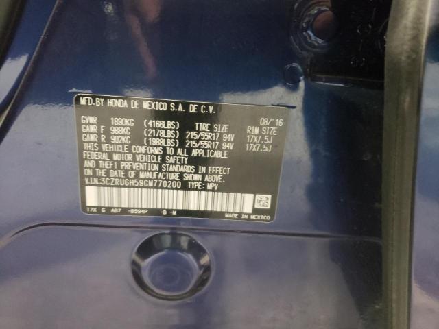 2016 HONDA HR-V 3CZRU6H59GM770200